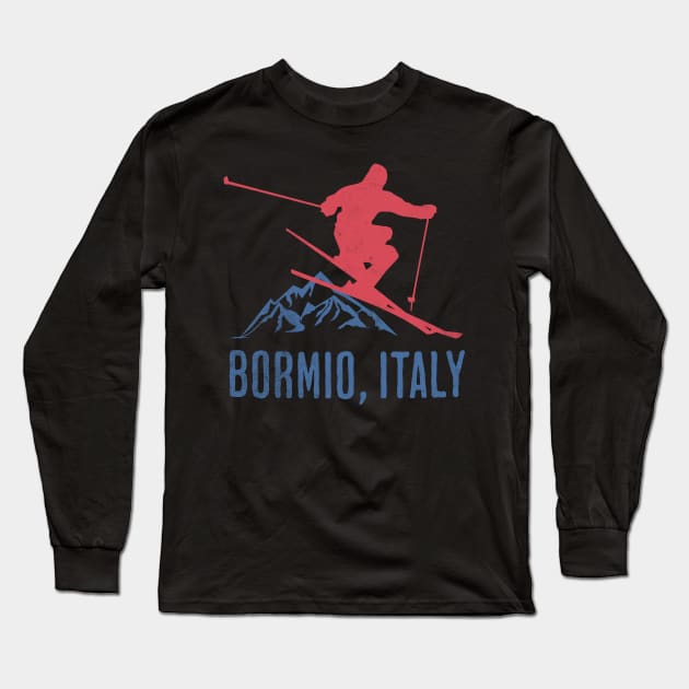 Bormio Slopes Skier Long Sleeve T-Shirt by MEWRCH